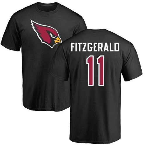 Arizona Cardinals Men Black Larry Fitzgerald Name And Number Logo NFL Football #11 T Shirt->nfl t-shirts->Sports Accessory